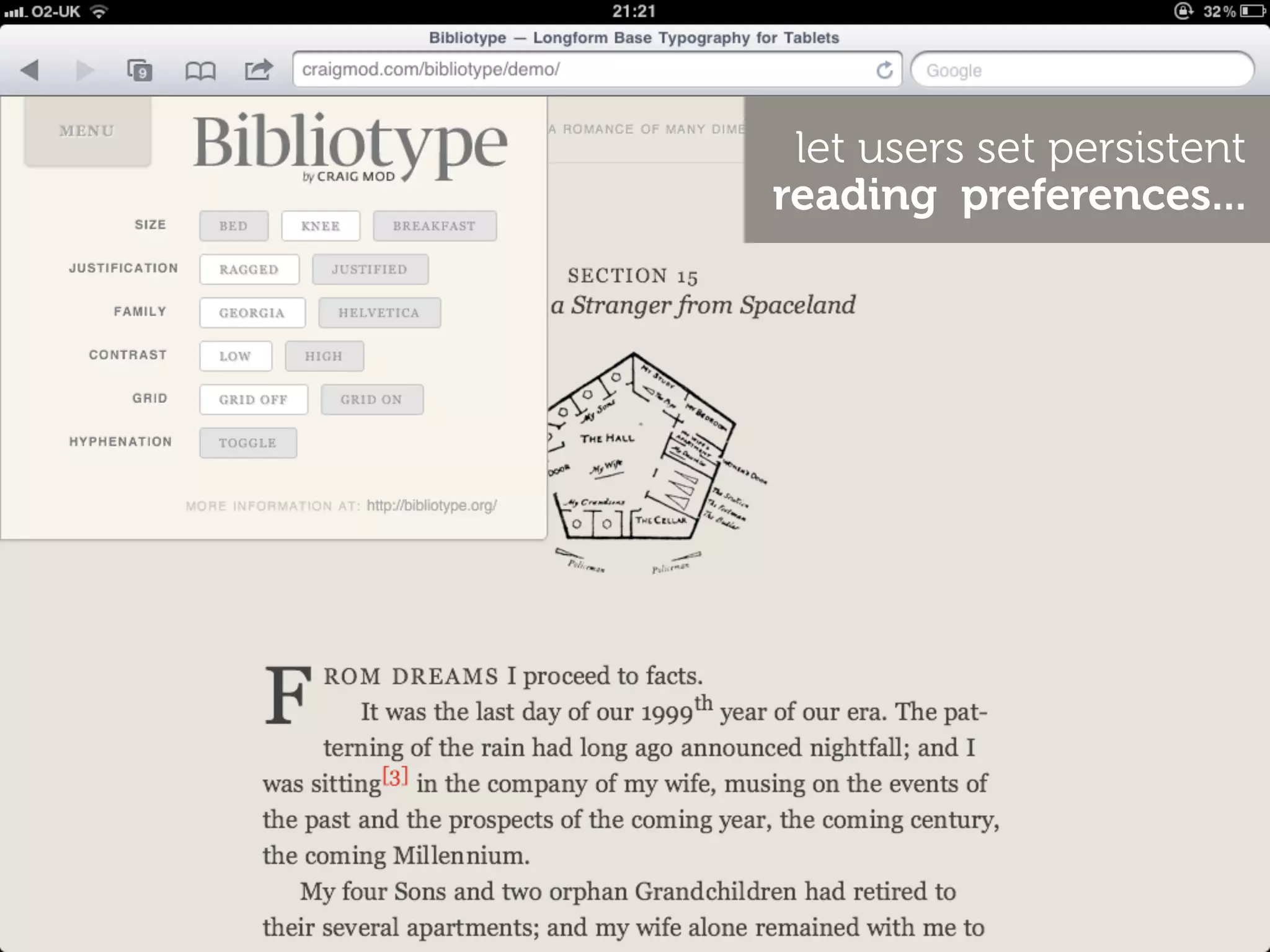 let users set persistent
reading preferences...
 