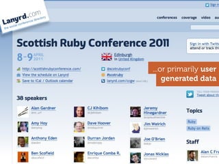 ...or primarily user
    generated data
 