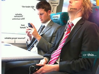 focused
                                     user
                  1hr train ride
                                       ...