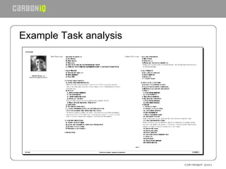 Example Task analysis 