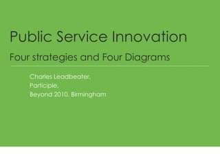 Charles Leadbeater,  Participle,  Beyond 2010, Birmingham  Public Service Innovation Four strategies and Four Diagrams 