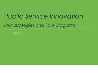 Charles Leadbeater,
Participle,
Beyond 2010, Birmingham
Public Service Innovation
Four strategies and Four Diagrams
 