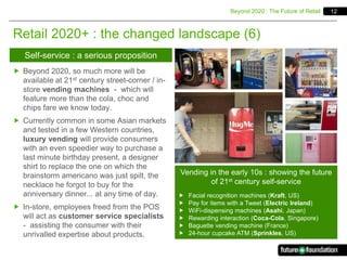12
Retail 2020+ : the changed landscape (6)
Beyond 2020 : The Future of Retail
 Beyond 2020, so much more will be
availab...