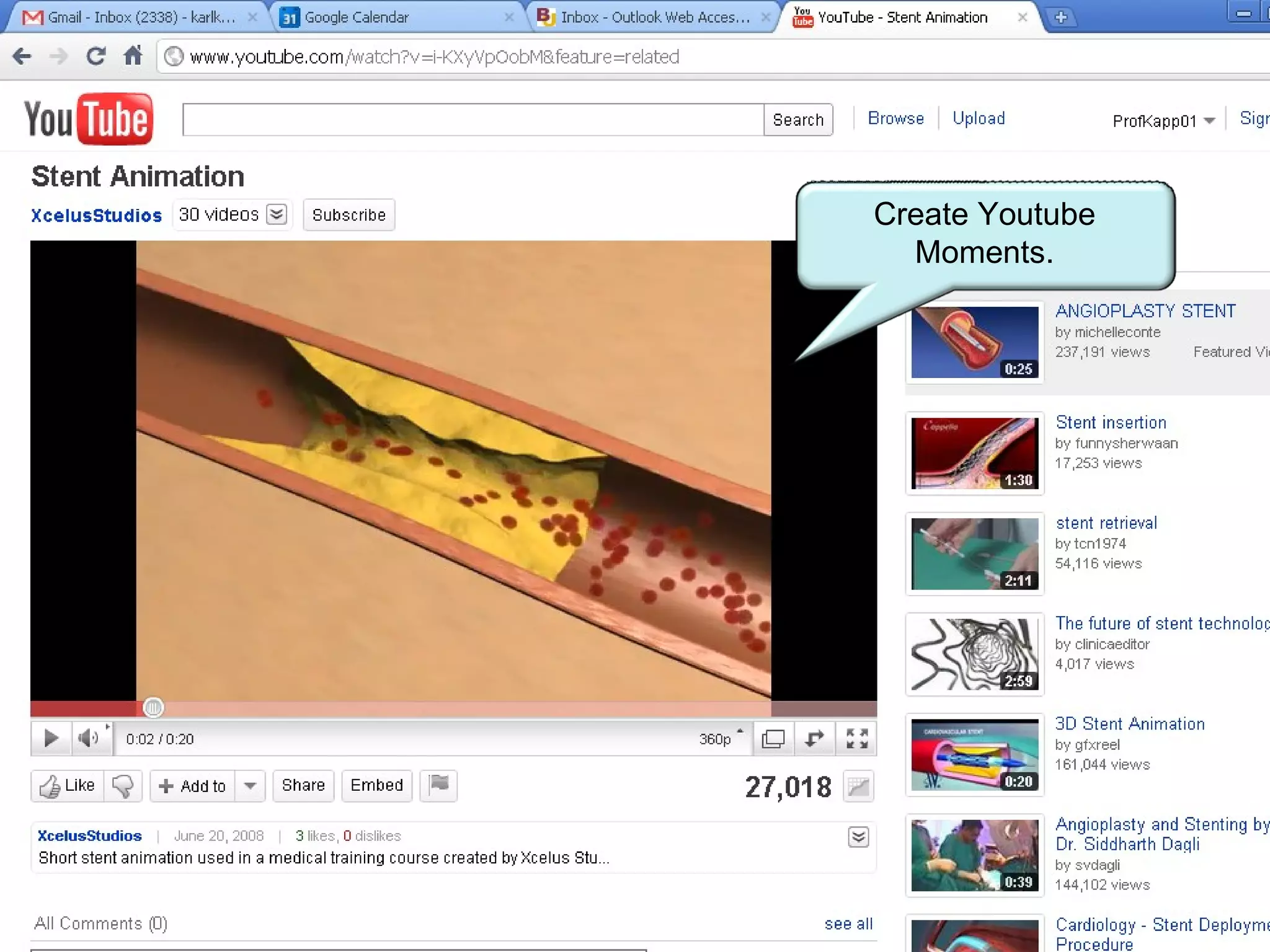 Create Youtube Moments. 