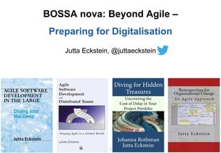 @JuttaEckstein | agilebossanova.org11
Jutta Eckstein, @juttaeckstein
BOSSA nova: Beyond Agile –
Preparing for Digitalisation
 