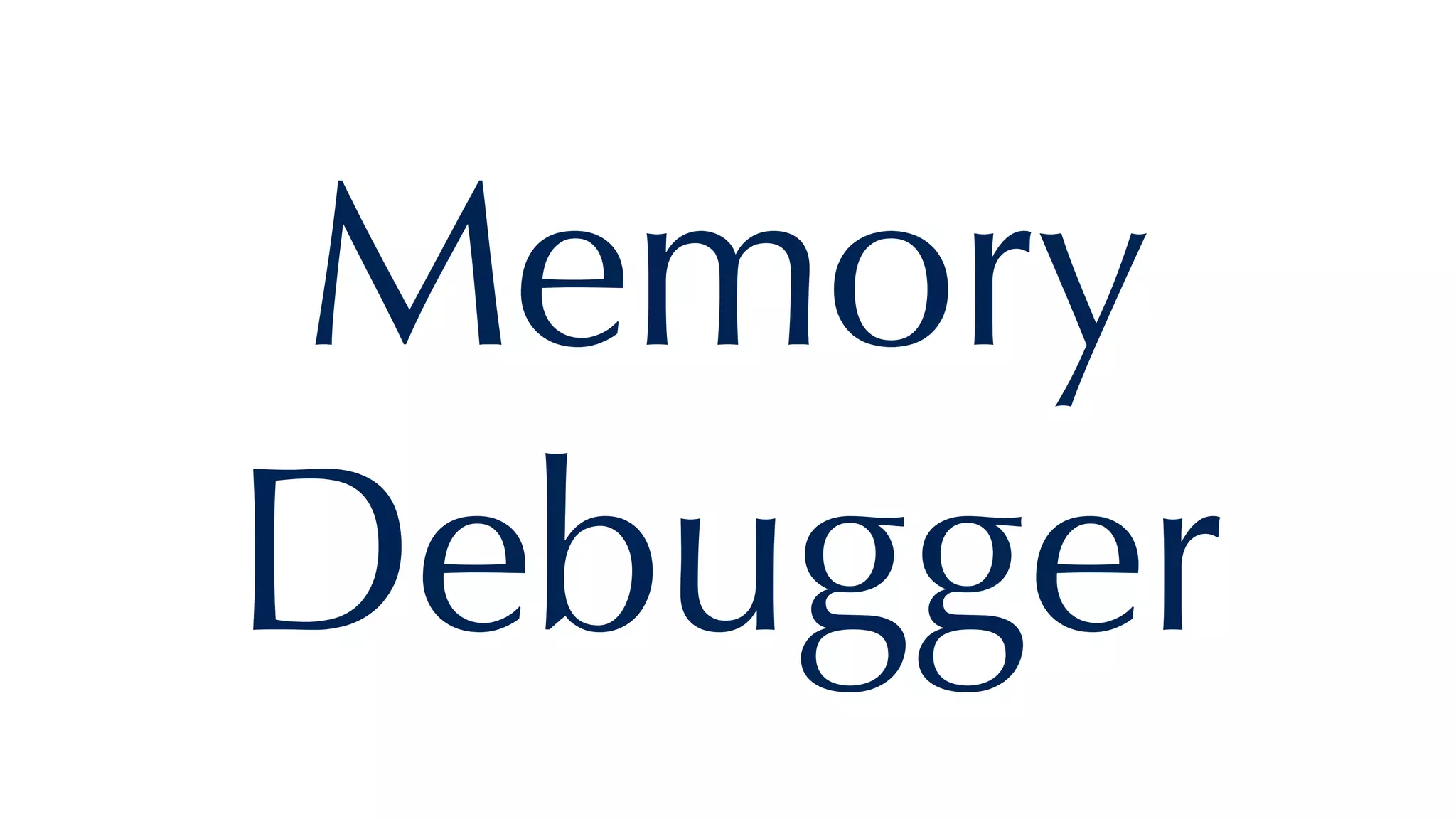 Memory
Debugger
 