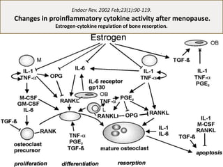 Endocr Rev. 2002 Feb;23(1):90-119.Changes in proinflammatory cytokine activity after menopause. Estrogen-cytokine regulation of bone resorption.