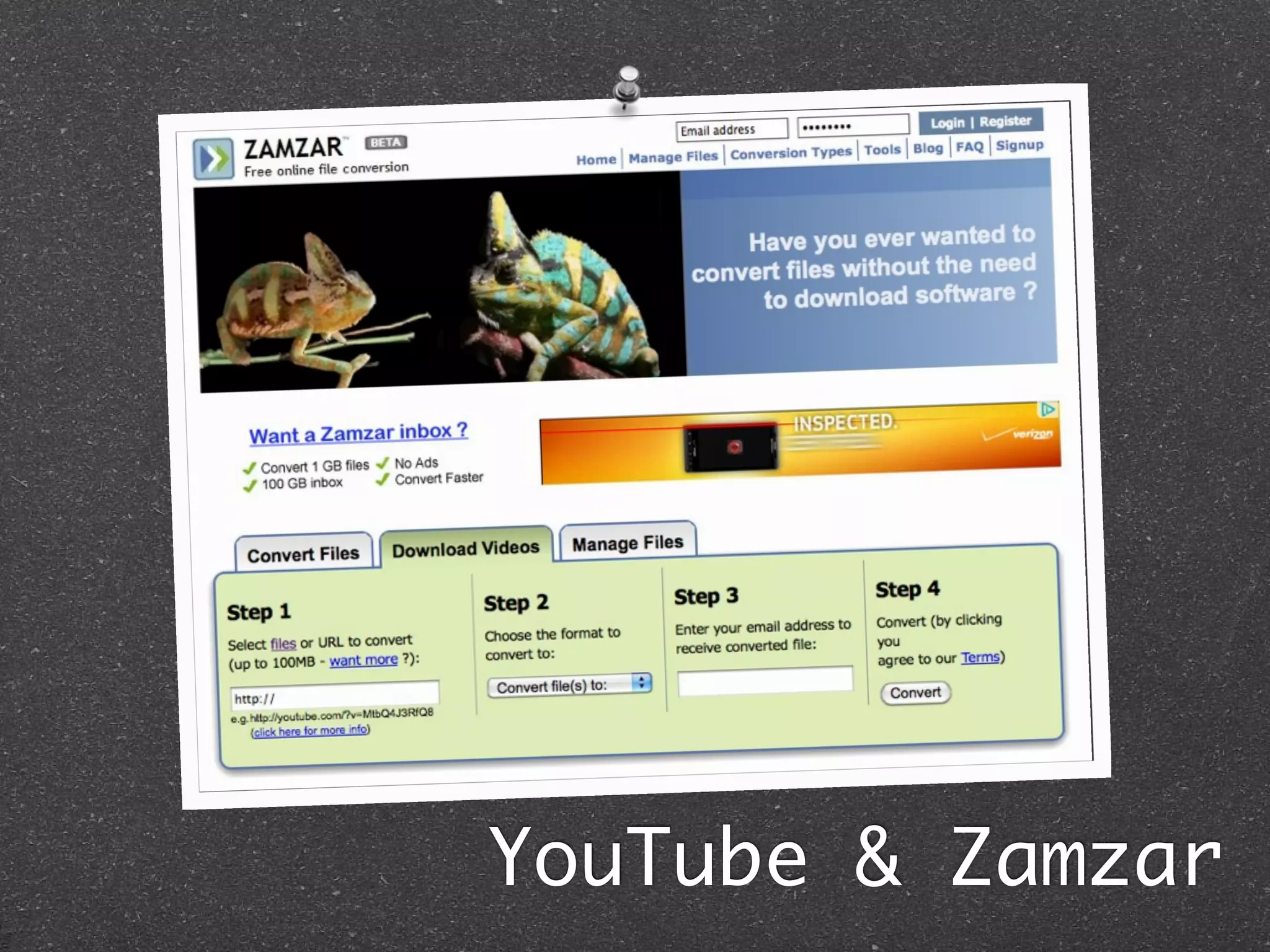 YouTube & Zamzar
 