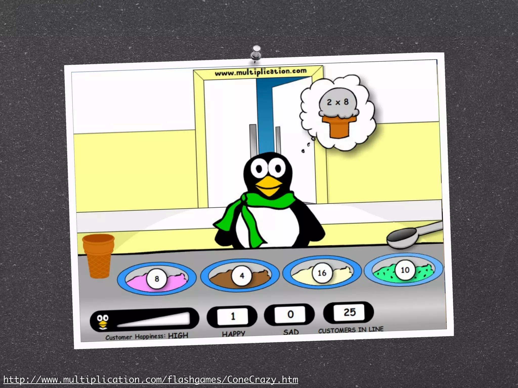 http://www.multiplication.com/flashgames/ConeCrazy.htm
 