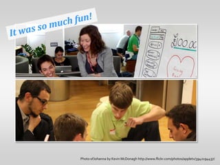 It was so much fun!Photo ofJohanna by Kevin McDonagh http://www.flickr.com/photos/appletv/3942194437/