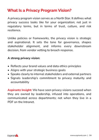 Privacy Vision Beyond Compliance: Building a Values-Driven Privacy Culture | PDF