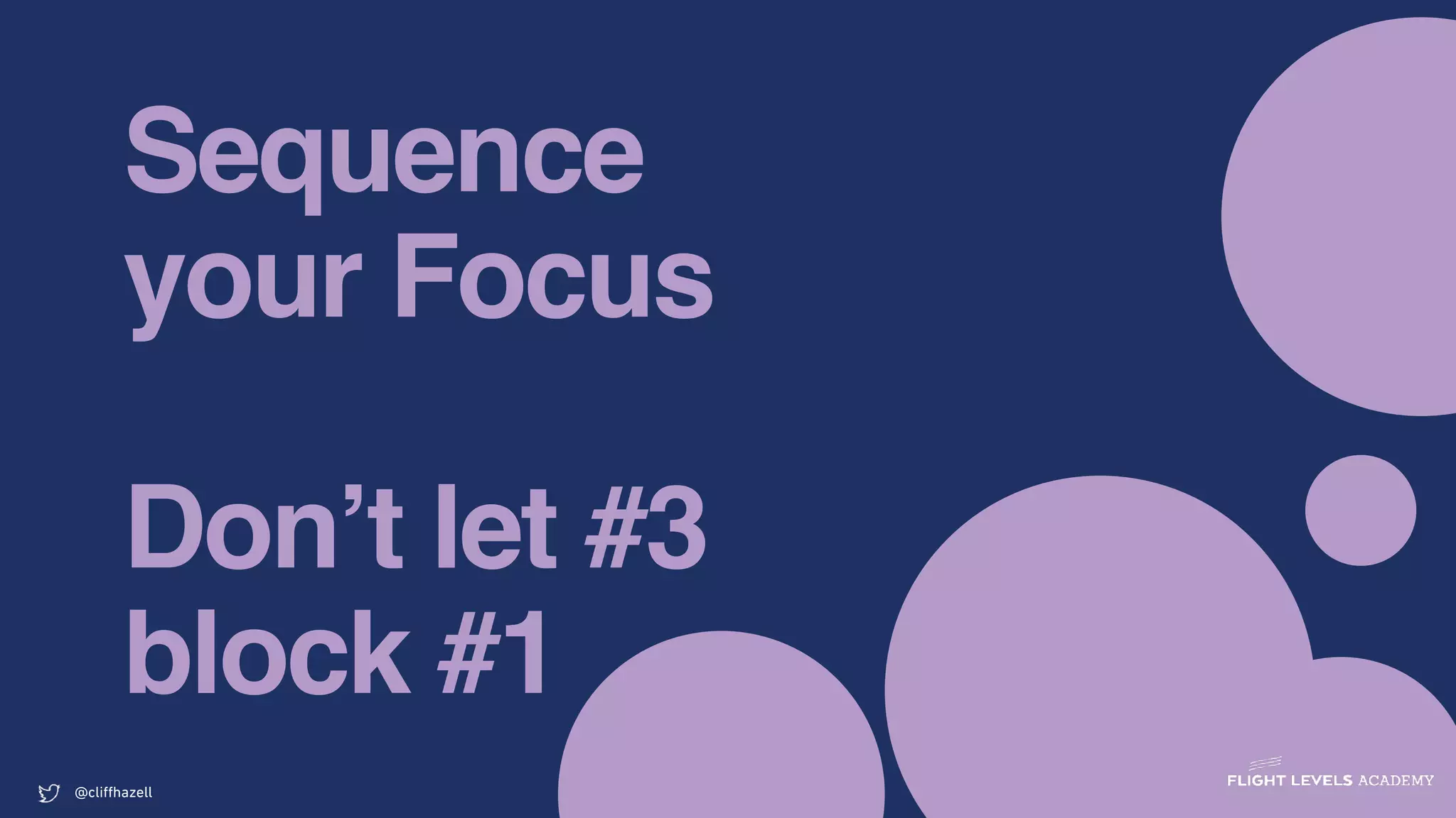 Sequence
your Focus
Don’t let #3
block #1
@cliﬀhazell
 