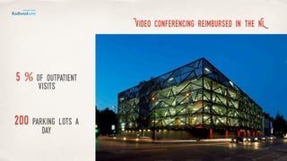 ©lucienengelen
Video conferencing reimbursed in the NL
5 % of outpatient
visits
200 parking lots a
day
 