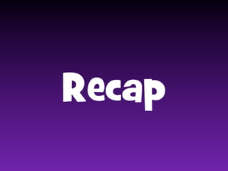 Recap

 