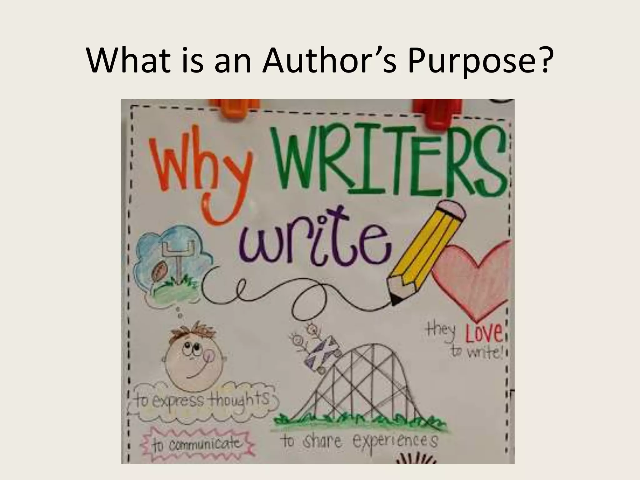 What is an Author’s Purpose?
 