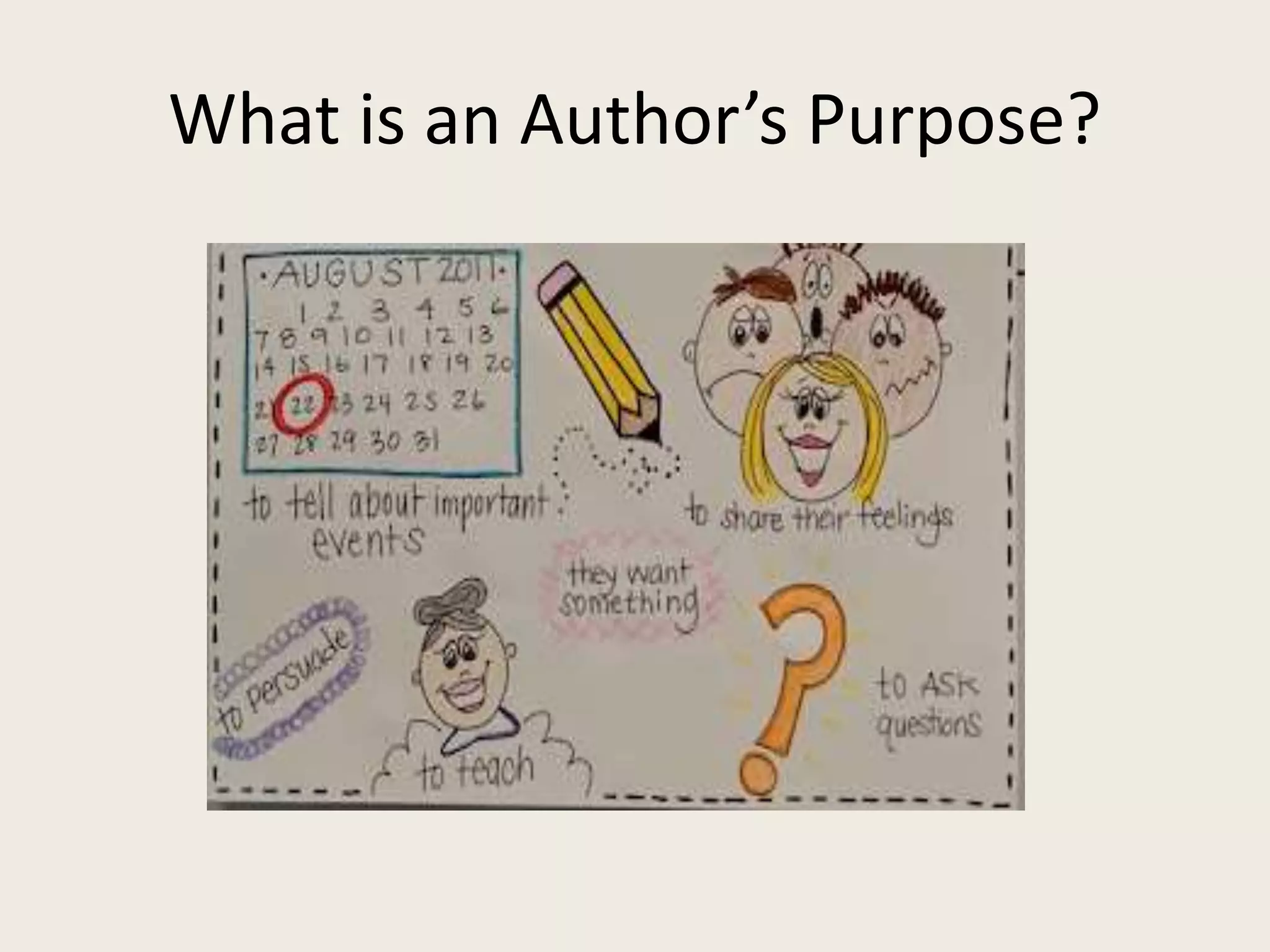 What is an Author’s Purpose?
 