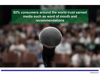 ©Adaequare
92% consumers around the world trust earned
media such as word of mouth and
recommendations
 