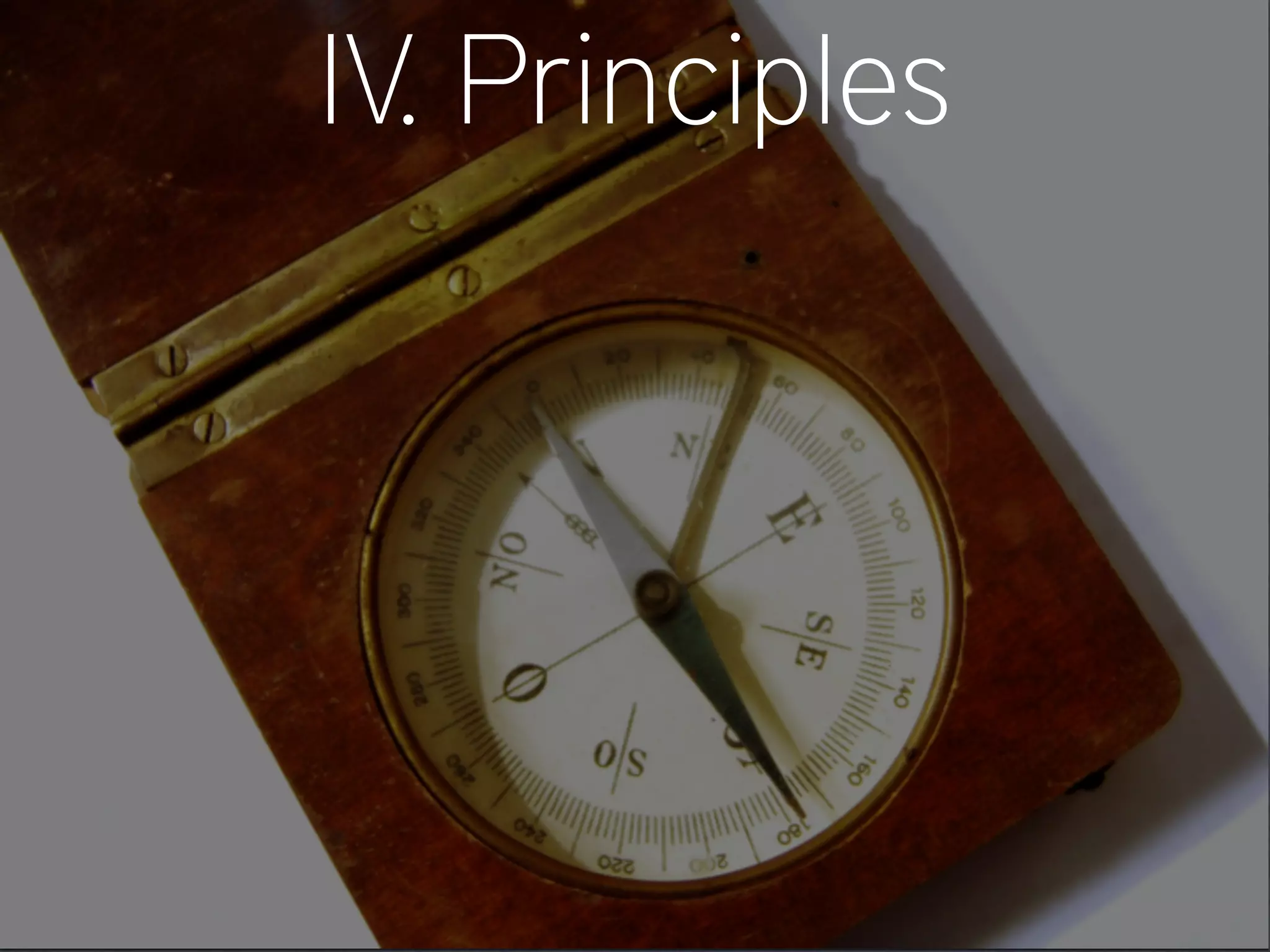 IV. Principles
 