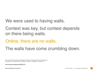 Designing Frameworks For Interaction and User Experience 
