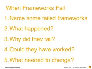 Designing Frameworks For Interaction and User Experience 