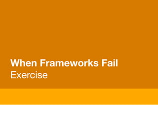 When Frameworks Fail
Exercise
 