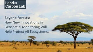 Beyond Forests:
How New Innovations in
Geospatial Monitoring Will
Help Protect All Ecosystems.
 