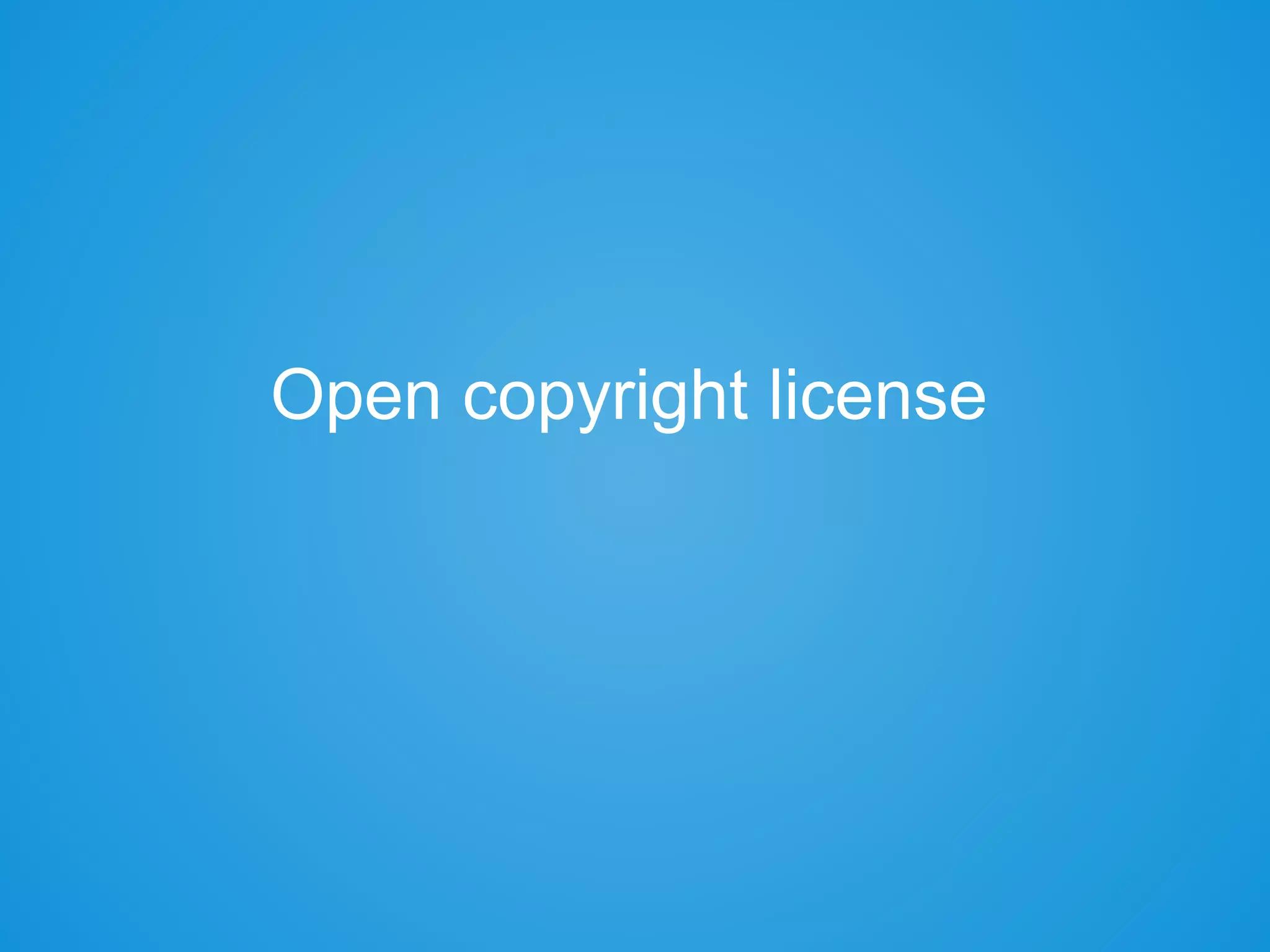 Open copyright license
 