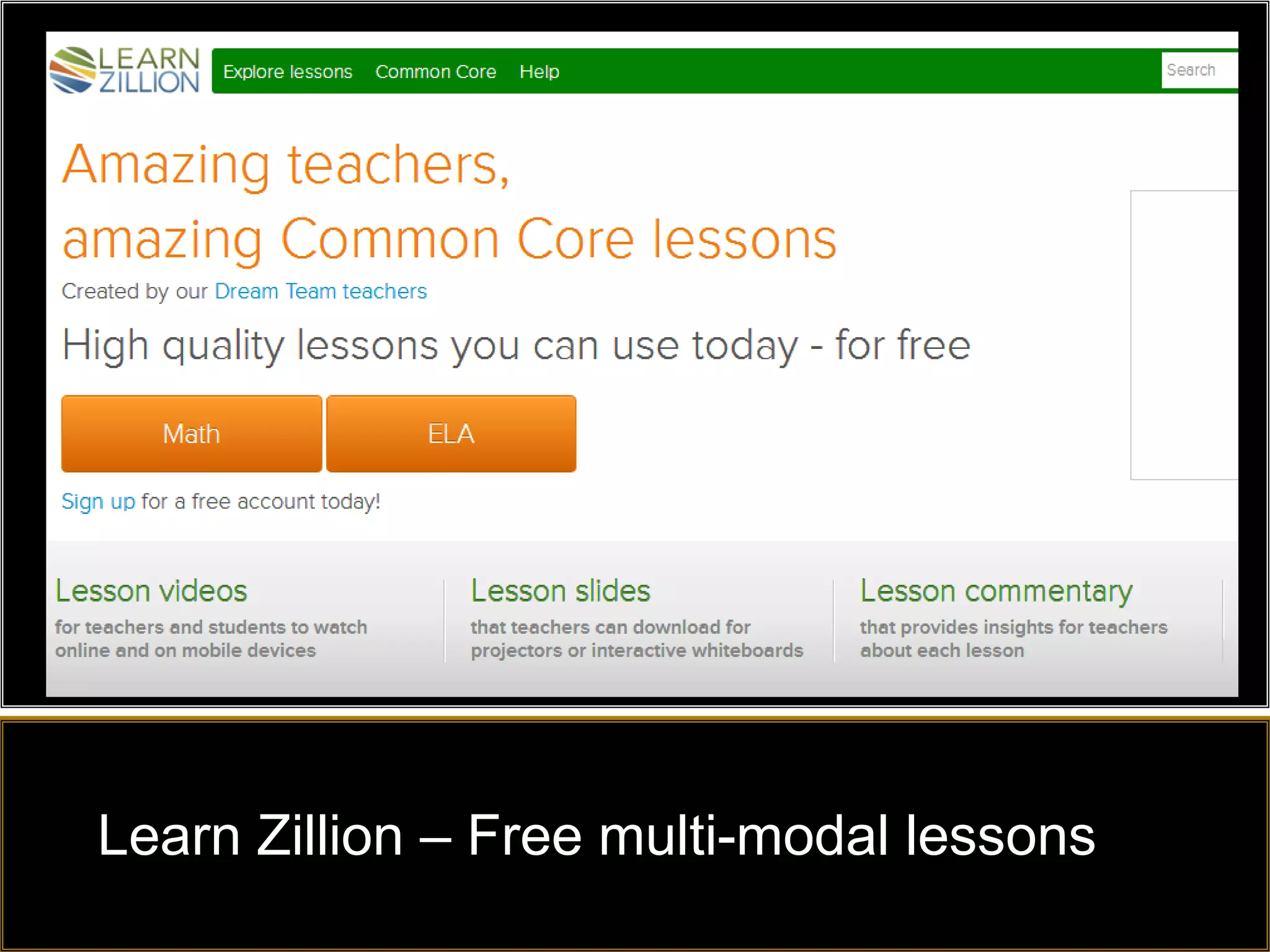 Learn Zillion – Free multi-modal lessons
 