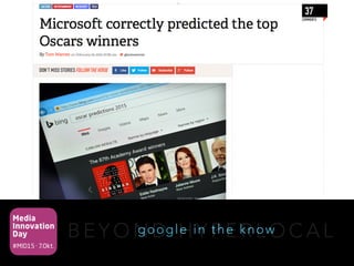 Media
Innovation
Day
#MID15 · 7.Okt.
B E Y O N D H Y P E R L O C A Lgoogle in the know
 