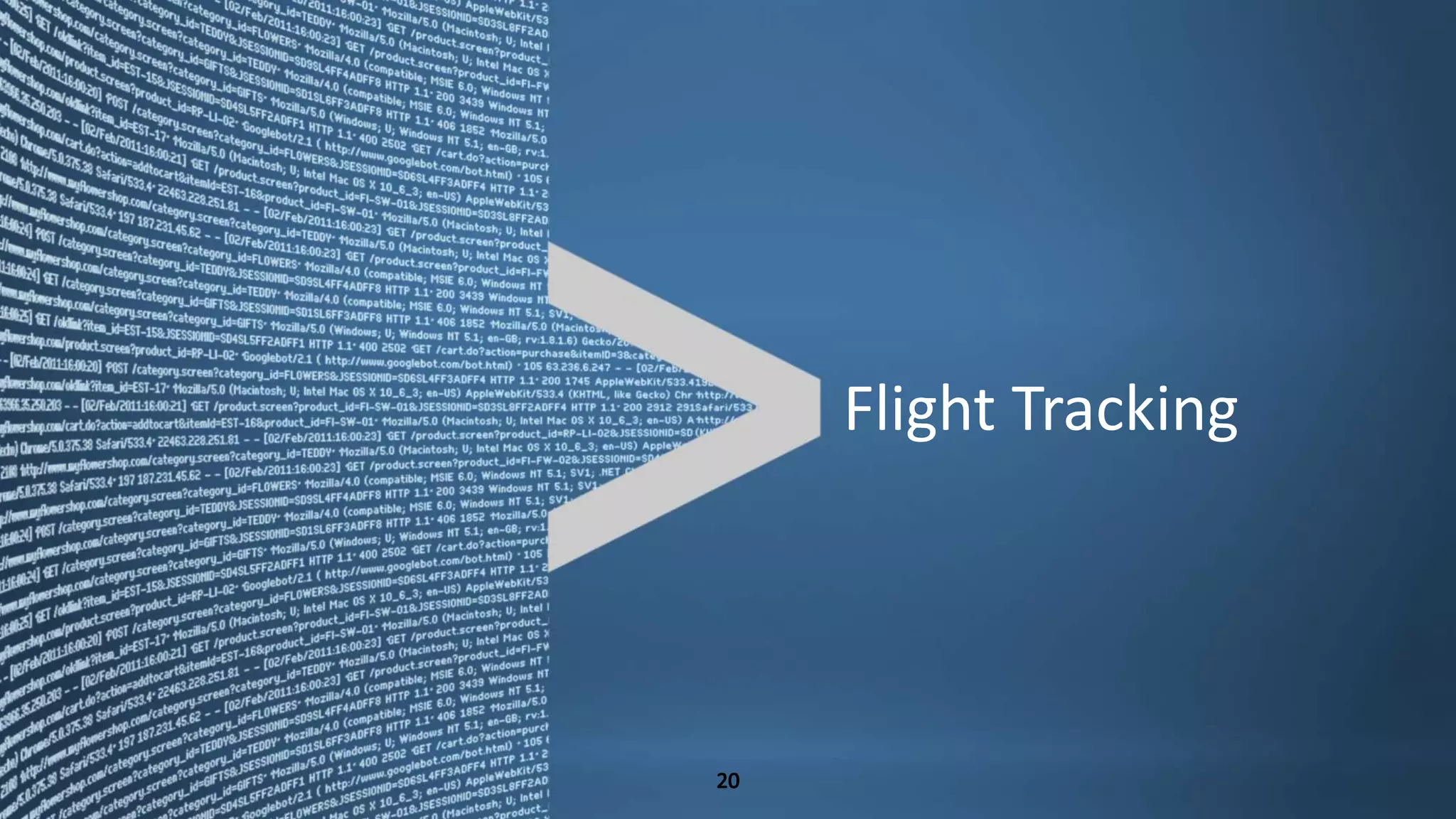 Copyright © 2013 Splunk Inc.

Flight Tracking

 