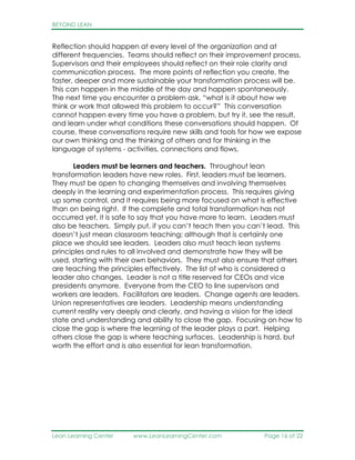Lean Reflections Blog Beyond Lean by Jamie Flinchbaugh | PDF