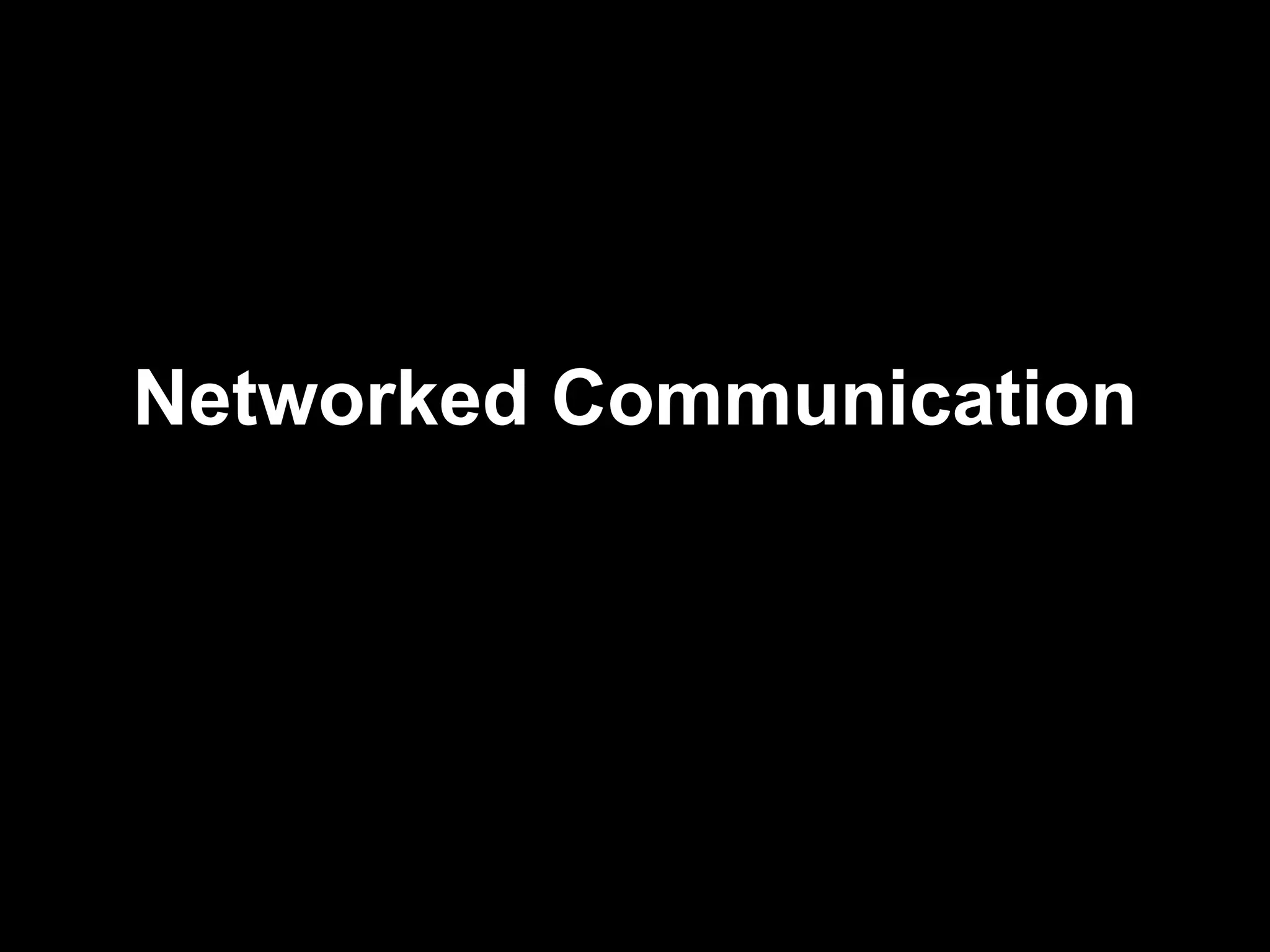 Networked Communication 