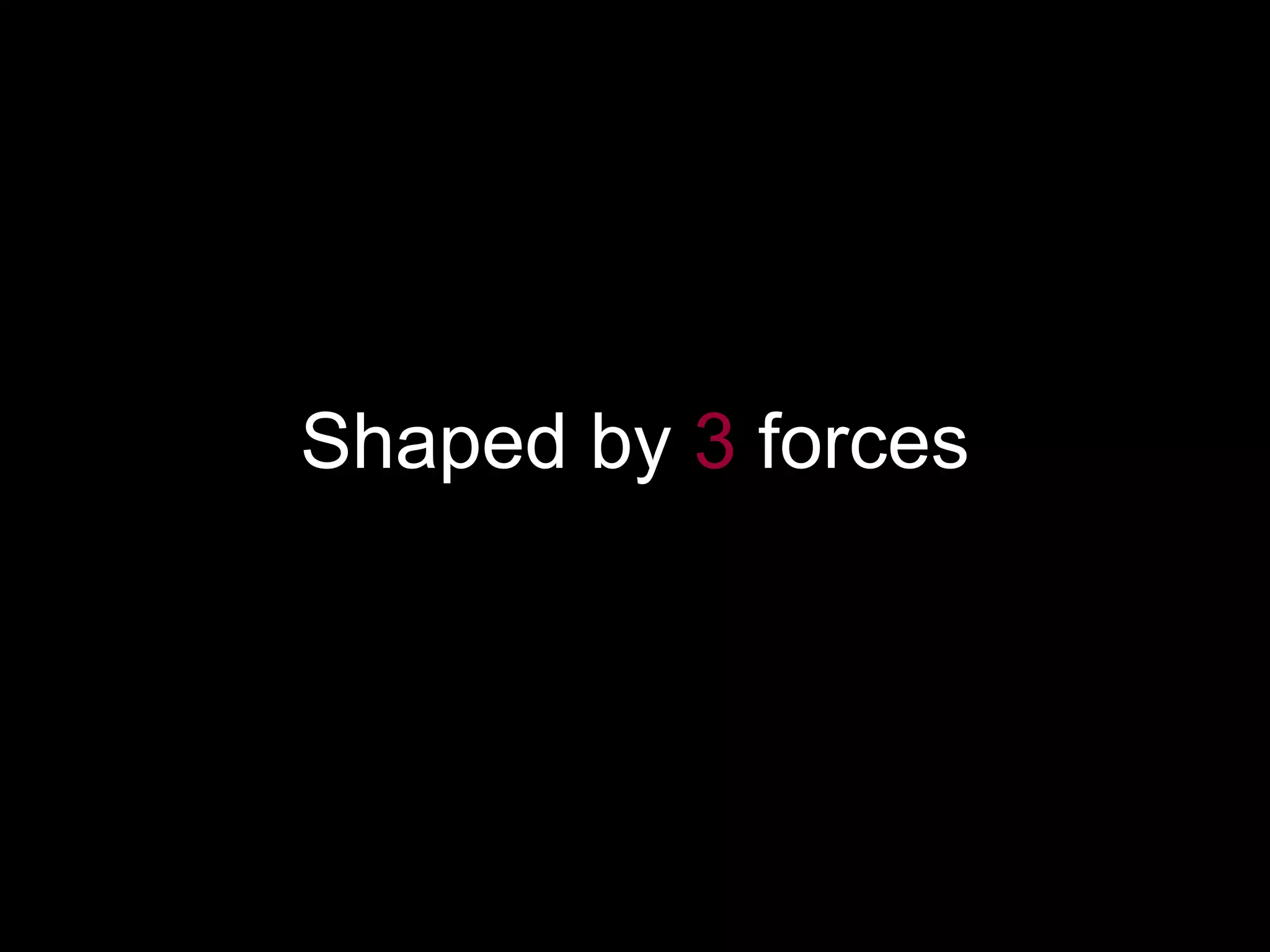 Shaped by  3   forces 