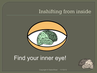 Find your inner eye!
Copyright © SatoriWest

11/10/13

 