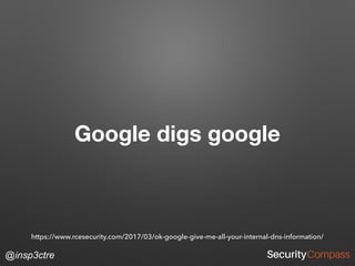 @insp3ctre
Google digs google
https://www.rcesecurity.com/2017/03/ok-google-give-me-all-your-internal-dns-information/
 
