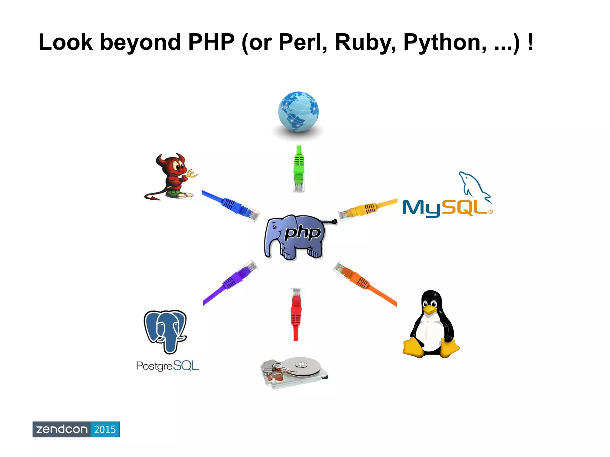 Look beyond PHP (or Perl, Ruby, Python, ...) !
 