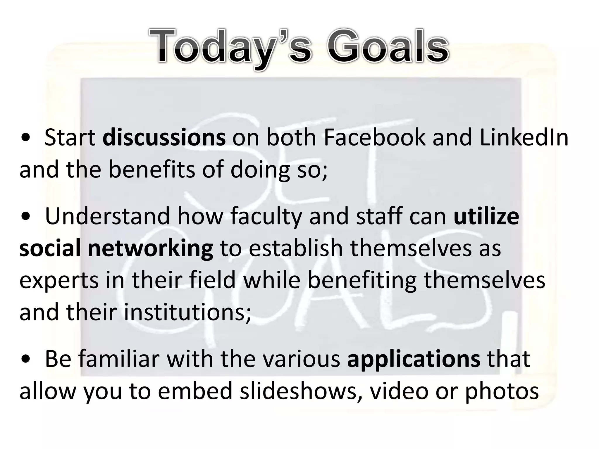   Articulate to students how employers are using social networking in the hiring process;