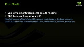C++ Code
Basic implementation (some details missing)
BSD licensed (use as you will)
https://github.com/nvMcJohn/apitest/blob/pdoane_newtests/sparse_bindless_texarray.h
https://github.com/nvMcJohn/apitest/blob/pdoane_newtests/sparse_bindless_texarray.cpp

 