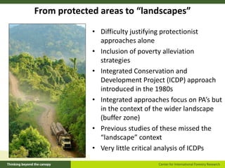 Beyond protected areas:  Landscape approaches to reconcile conservation and development