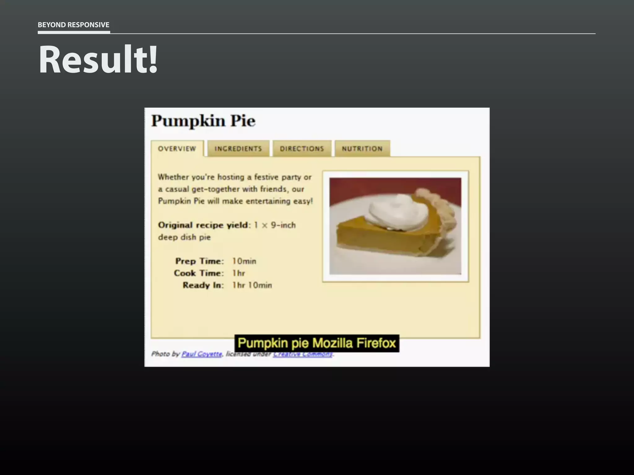 BEYOND RESPONSIVE
Result!
 