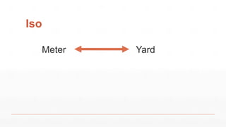 Iso
Meter Yard
 