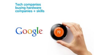 Tech companies
buying hardware
companies + skills
 