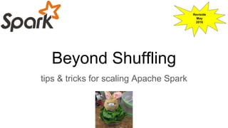 Beyond Shuffling
tips & tricks for scaling Apache Spark
Reviside
May
2016
 
