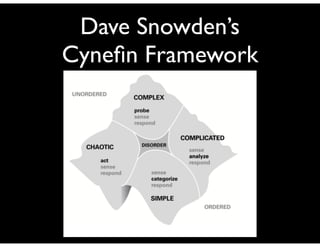 Dave Snowden’s
Cyneﬁn Framework
 