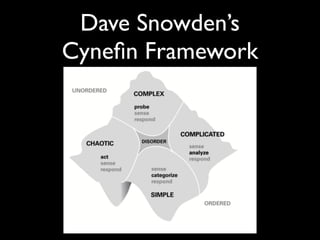 Dave Snowden’s
Cyneﬁn Framework
 