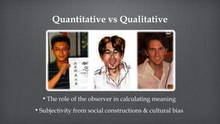 Quantitative vs Qualitative



     • OR/MS Identity Crisis: Bipolar Disorder?




  • The role of the observer in calcula...