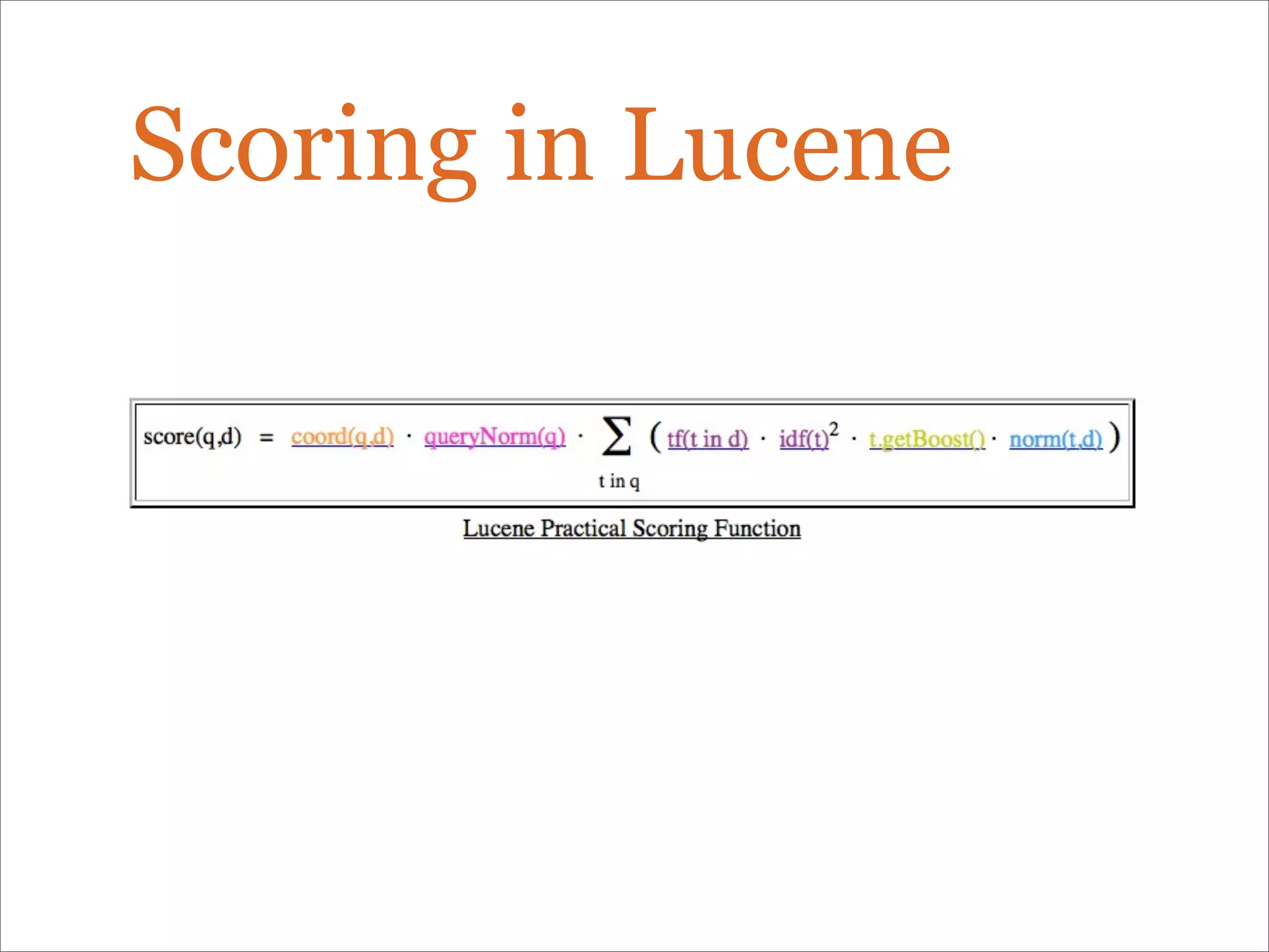 Scoring in Lucene
 
