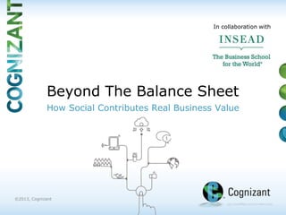 In collaboration with




             Beyond The Balance Sheet
             How Social Contributes Real Business Value




©2013, Cognizant
 