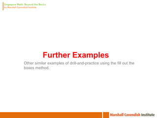 Further Examples
Other similar examples of drill-and-practice using the fill out the
boxes method.
 