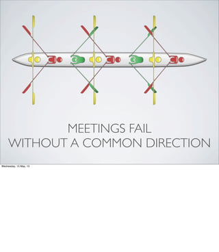 MEETINGS FAIL
WITHOUT A COMMON DIRECTION
Wednesday, 15 May, 13
 